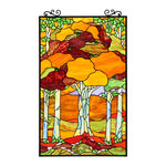 Autumn Tiffany Window Panel 32” Stained Vertical Glass Indoor Decor by Chloe Lighting