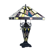 Chloe Lighting Vincent Tiffany-Style 3-Light Double-Lit Table Lamp 16