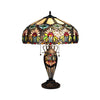 Chloe Lighting CH3T453BF18-DT3 SUNNY Tiffany-style 3-Light Floral Double Lit Table Lamp 18" Shade