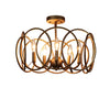 Chloe Lighting CH6H402AB24-SF5 Archer Farmhouse-Style Antique Brass 4 Light Semi-Flush Fixture 24" Wide