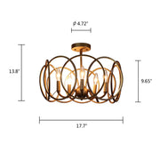 Chloe Lighting CH6H402AB24-SF5 Archer Farmhouse-Style Antique Brass 4 Light Semi-Flush Fixture 24