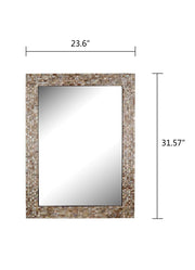 Chloe Lighting CH8M003DM32-FRT Reflection Seashell Finish Rectangular Framed Wall Mirror 32