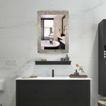 32” Height Coastal Style Wall Mirror with Wood Frame