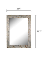 Rectangular Wall Mirror with Unique Seashell Texture