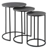 Erik Set of 3 Nesting Tables – Black Iron & Gray Metal