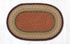 Rustic Burgundy & Mustard Jute Oval Braided Rug – Earth Rugs Country Farmhouse Style