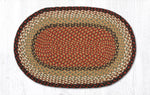 Earth Rugs Burgundy & Mustard Oval Braided Rug – Handcrafted Jute, Rustic Farmhouse Style Rug for Entryway or Kitchen