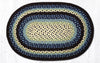 Blueberry & Cream Oval Braided Jute Rug – Rustic Handcrafted Accent