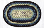 Earth Rugs Oval Braided Rug – Blueberry & Cream Hand-Woven Jute Rug for Rustic Farmhouse Decor
