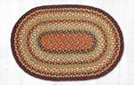 Earth Rugs Oval Braided Jute Rug – Burgundy Mustard Ivory Rustic Farmhouse