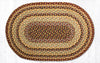 Earth Rugs Oval Braided Jute Rug – Burgundy Gray Cream Rustic Farmhouse 20x30