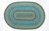 sage ivory blue oval rug