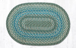 Sage, Ivory & Settlers Blue Oval Braided Jute Rug – 45" by Earth Rugs