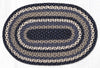 blue gray ivory oval rug