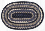 Blue, Gray & Ivory Oval Braided Jute Rug – 45" by Earth Rugs
