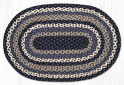 blue gray ivory oval rug