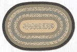 Earth Rugs Oval Braided Rug in Charcoal, Gray, and Ivory – Neutral Jute Accent Mat