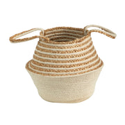 Nearly Natural 0357-S1 14” Natural Jute and Cotton Basket Planter with Handles