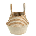 Nearly Natural 0357-S1 14” Natural Jute and Cotton Basket Planter with Handles