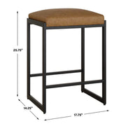 Uttermost 23446 Atticus Black Counter Stool