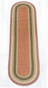 Handcrafted Oval Braided Rug – Earth Rugs Jute Rug in Olive and Burgundy Tones