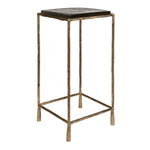 Uttermost Ovard Accent Table Minimalist Design with Hammered Iron-Rich Antiqued Gold Finish