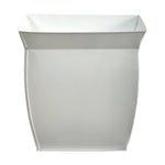 Nearly Natural 0814-MD-S1-WH 11.75” Fluted Metal Square Planter, White