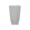 Nearly Natural 0818-S1-WH 13” Tapered Square Metal Planter, White