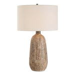 Uttermost Napier Earthy Brown Table Lamp – 28″ H Ceramic Base with 17″ Round Fabric Shade