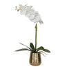 Uttermost – Cami Orchid White Tabletop Accent 14"W x 24"H Brass Pot Faux Floral Home Decor