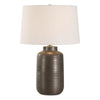 Uttermost Calderone Bronze Table Lamp – Classic Metal Base with Fabric Shade