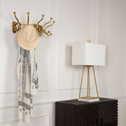 Uttermost 04214 Starling Gold Wall Mounted Coat Rack with Curved Antique Brass Hooks