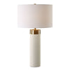 Uttermost 30407 Wessex White Table Lamp with Faux Shagreen Base and Brass Accents
