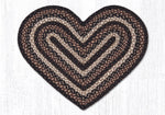 Earth Rugs Heart-Shaped Braided Rug in Mocha/Frappuccino Tones – 20"x30" Eco-Friendly Accent