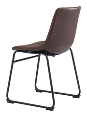 Industrial-Inspired Brown Dining Chair Set for Home or Office
