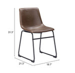 Compact Faux Leather Dining Chairs for Kitchen or Café