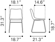 Industrial-Inspired Brown Dining Chair Set for Home or Office