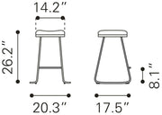 Zuo – Bree Counter Stool Pair, 26.2