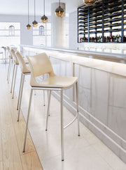Zuo Modern Light Pink Faux Leather Barstools, 40.9