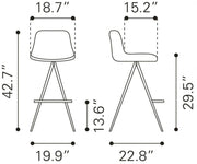 Zuo Modern Indoor Bar Stools, 42.7