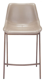 Zuo Modern faux leather kitchen island chairs – Magnus set of 2 with curved seat design