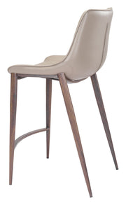 Zuo Modern indoor bar chairs – Magnus faux leather stools in warm tones, set of 2