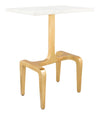 Modern White Marble Side Table – Gold Accent Legs