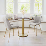 Small Round Dining Table for Two with Gold Base