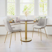 Small Round Dining Table for Two with Gold Base