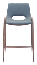 Zuo Modern Azure And Walnut Counter Stool Set For Home And Hospitality