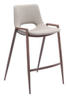 Zuo Modern Beige Faux Leather Counter Stool Set With Walnut Steel Frame