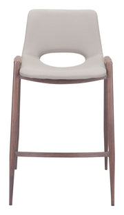 Zuo Modern Beige And Walnut Counter Chairs For Kitchen Island