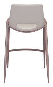 Zuo Modern Walnut Frame Bar Height Chairs With Beige Upholstery