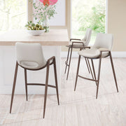Zuo Modern Desi 35.6 Inch Bar Height Stool Set In Mid Century Style